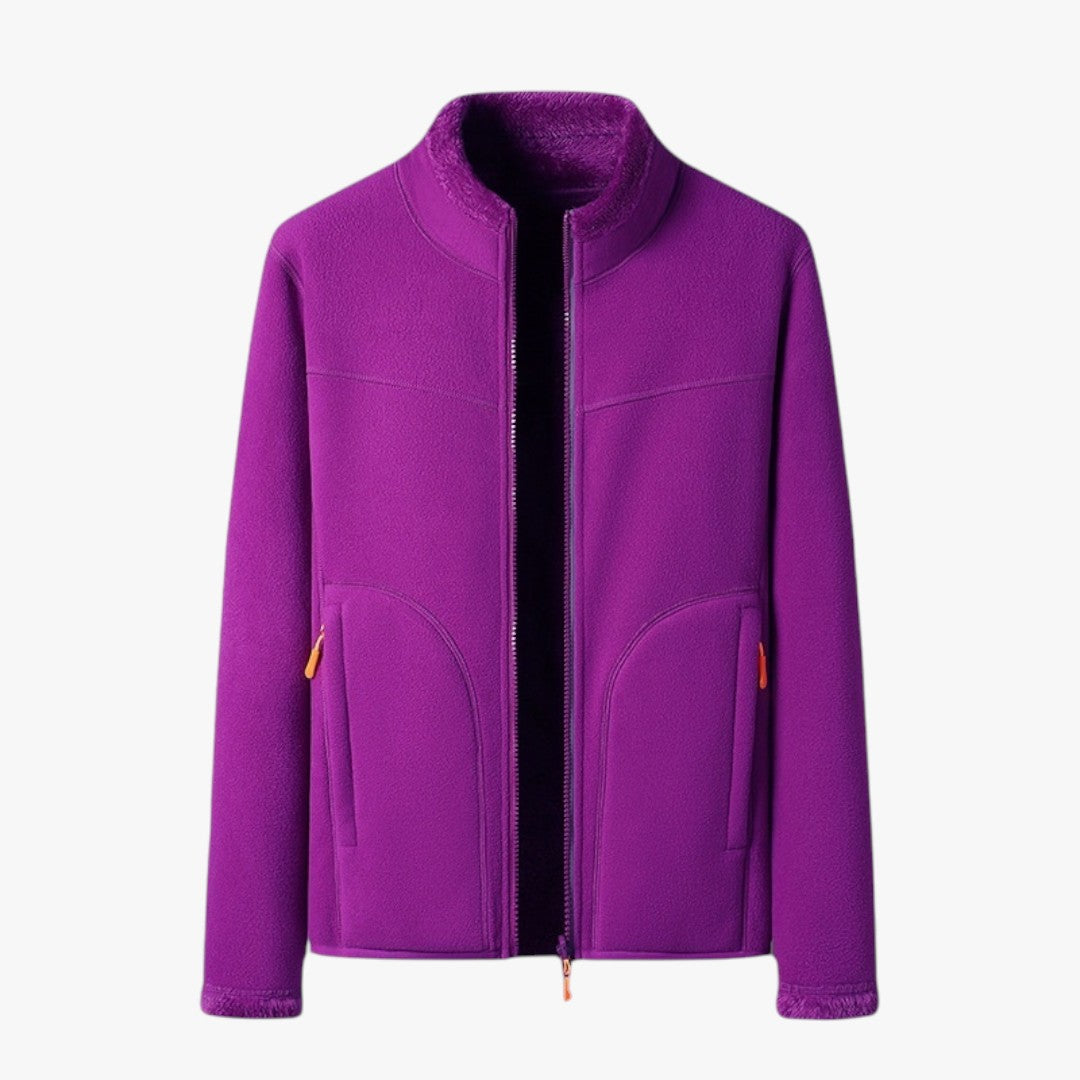 Damen Fleece Winter Skijacke mit Reißverschluss | Kurz