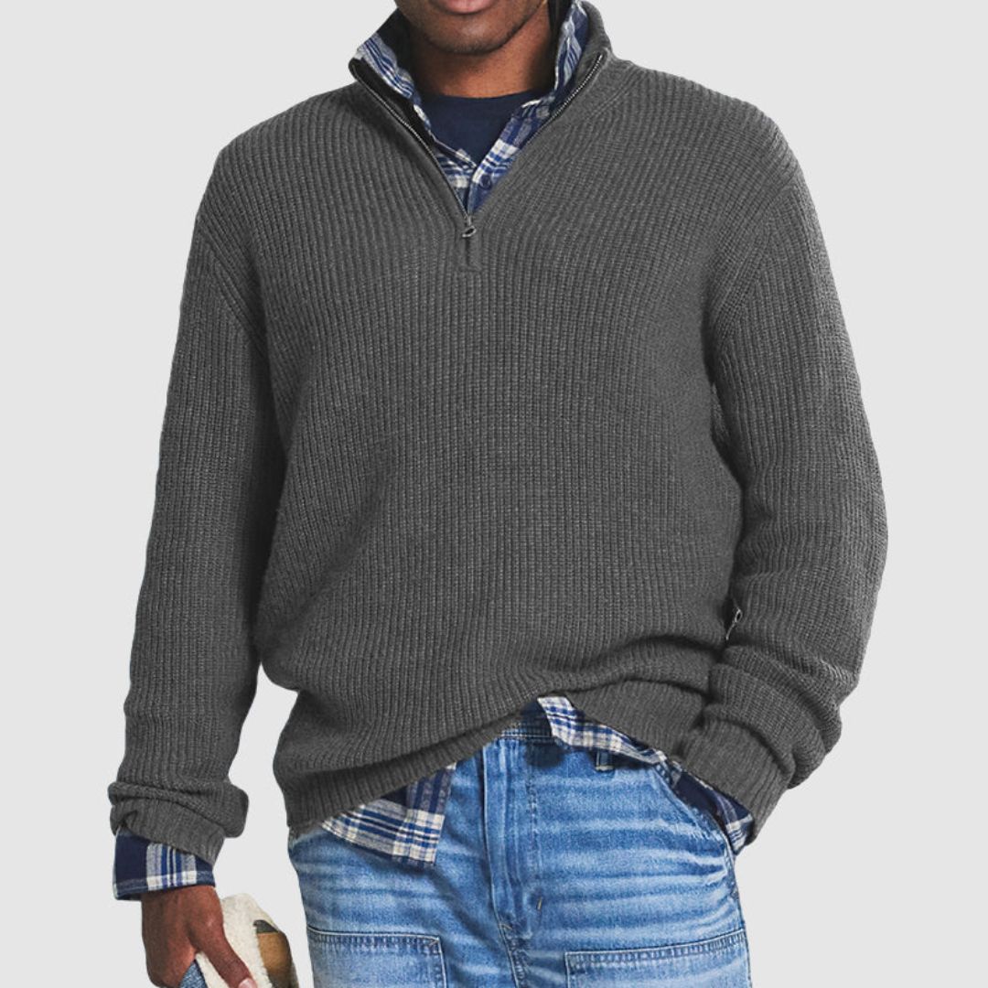 Herren Oversize Pullover mit Reißverschluss