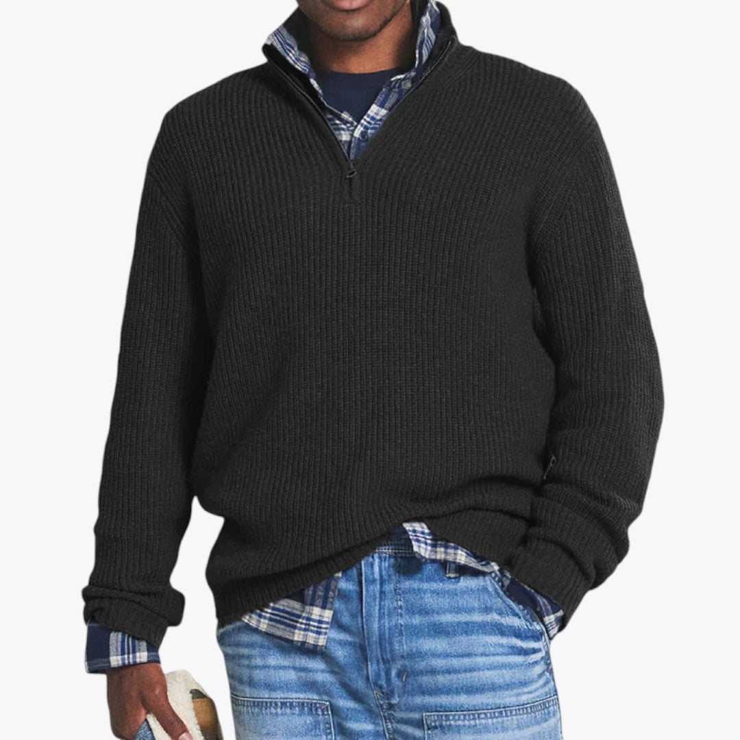 Herren Oversize Pullover mit Reißverschluss