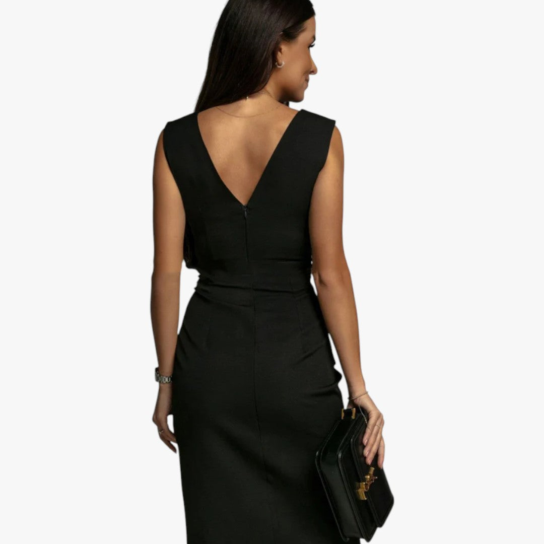 Damen Ballkleid mit V-Ausschnitt für Weihnachten | Mini