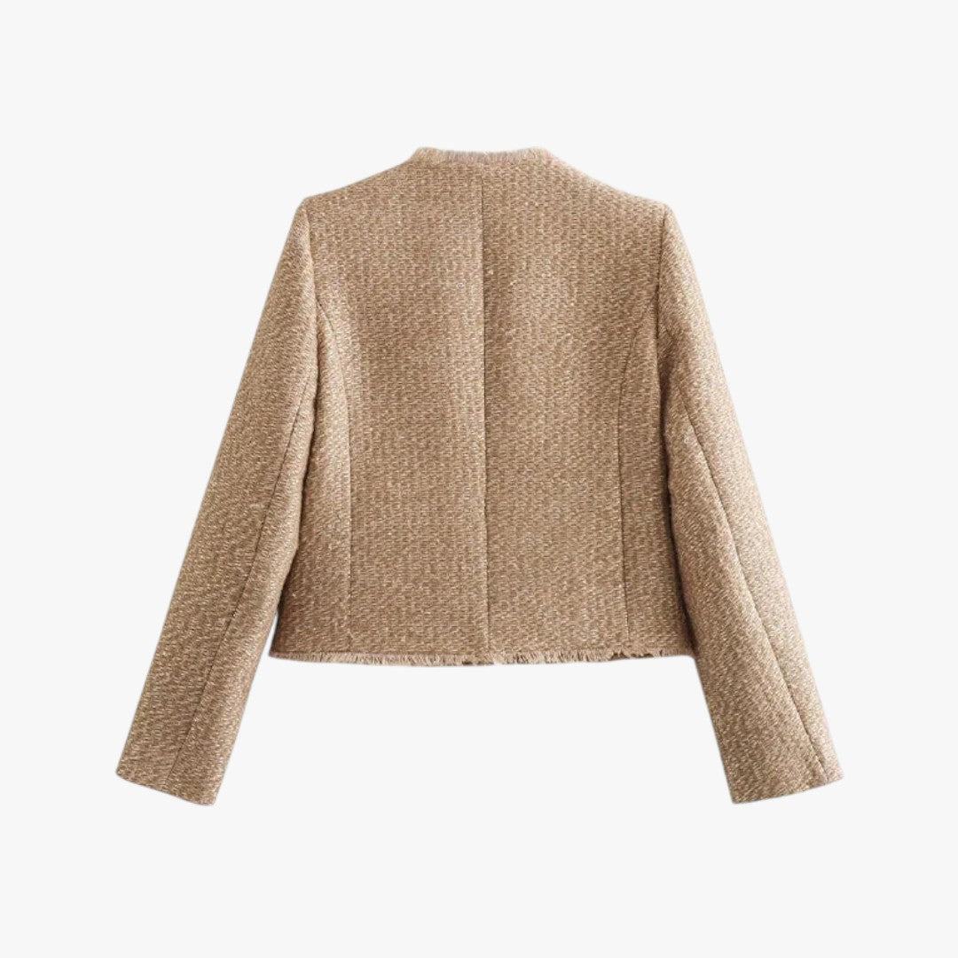 Damen Winterjacke mit goldenen Knöpfen und Taschen | Kurz