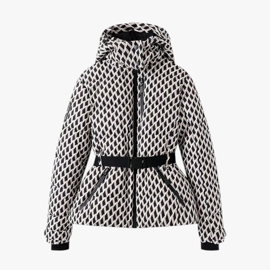 Damen Winter Skijacke mit Gürtel | Kurz