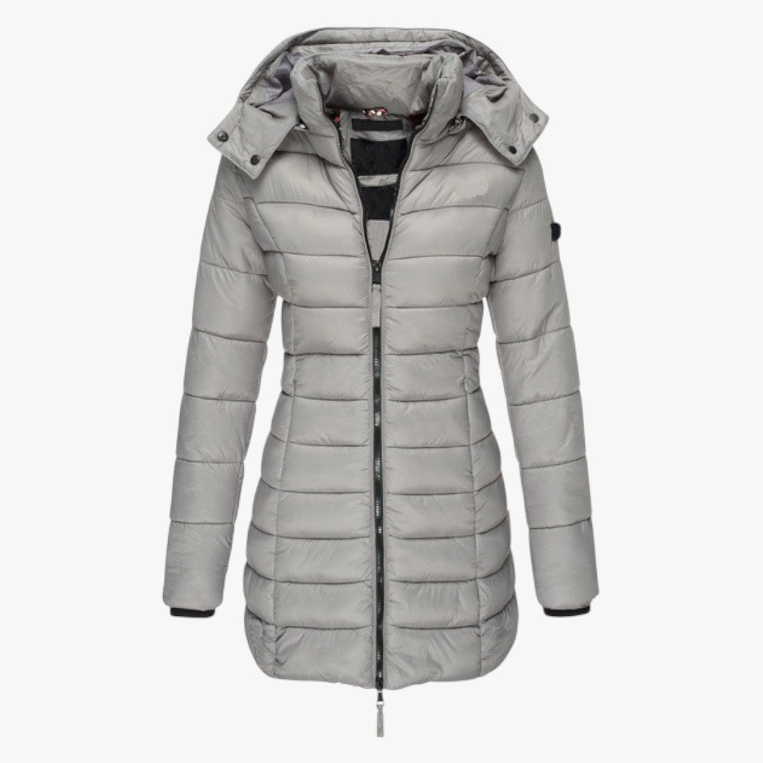 Damen Winter Daunenjacke mit Kapuze | Lang