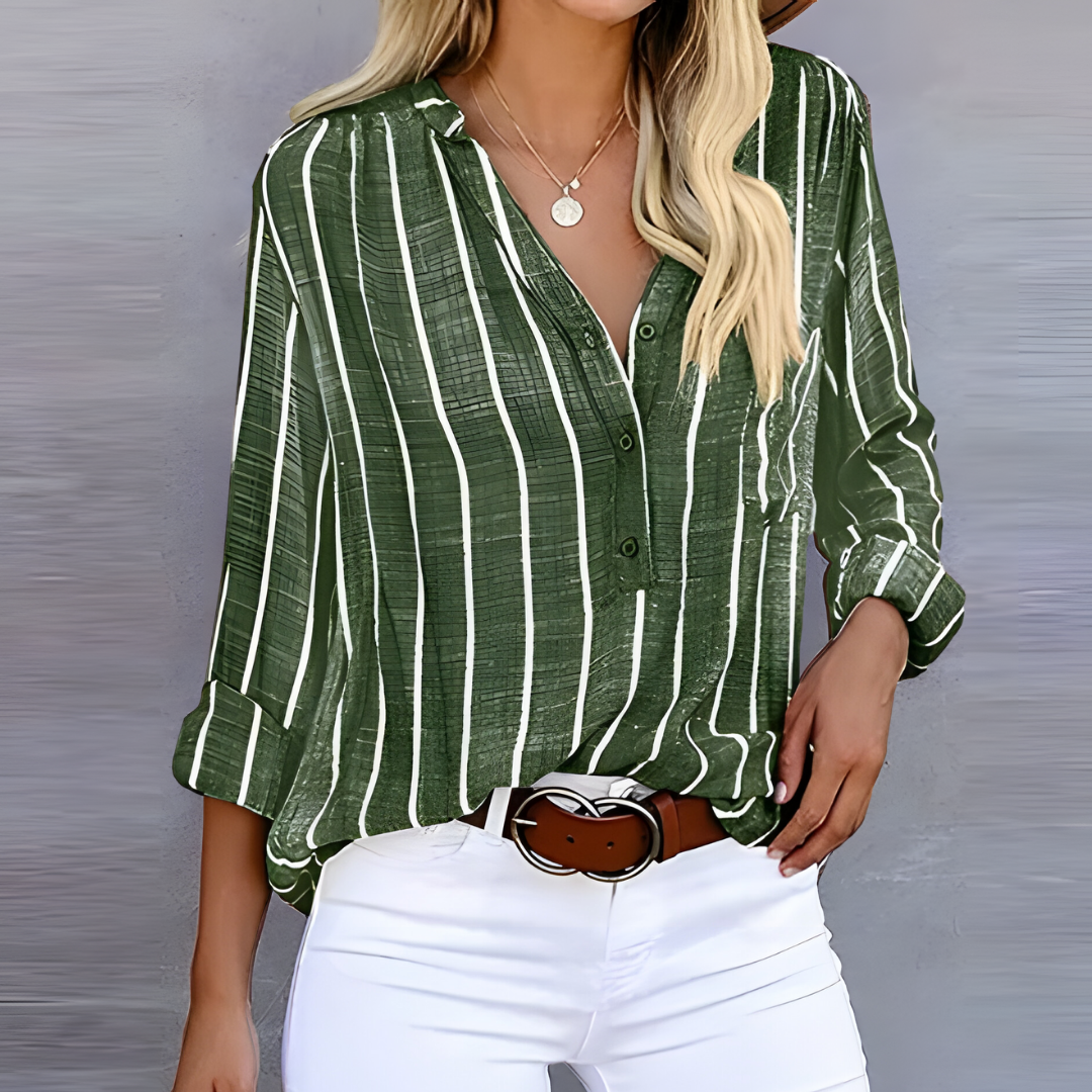 Elegante Gestreifte Damenbluse - Vielseitig & Stilvoll-4