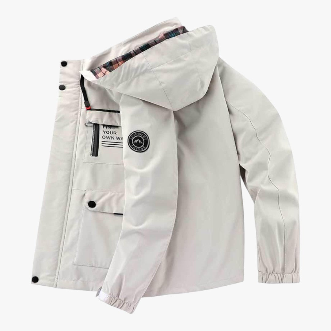 Herren Winter Skijacke mit Taschen und Kapuze | Kurz