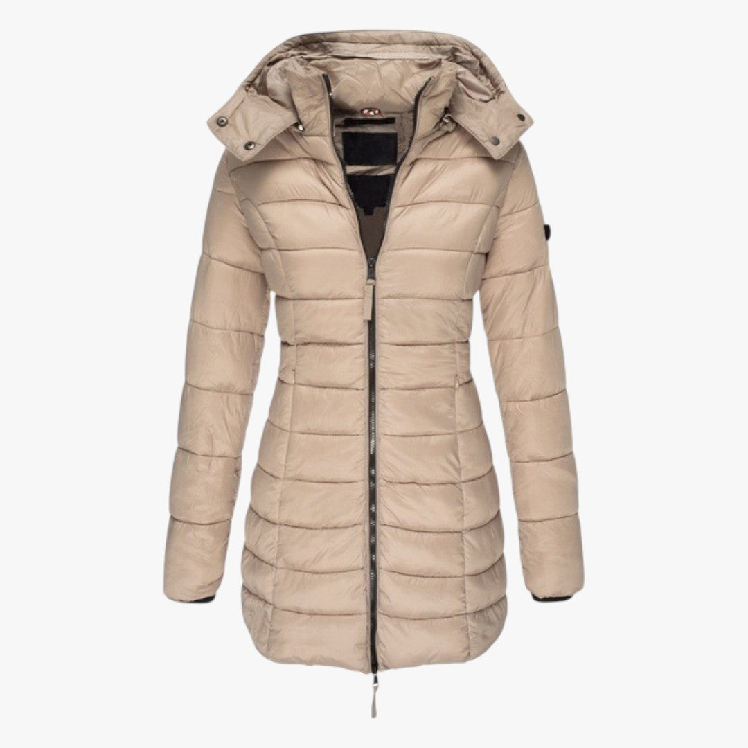 Damen Winter Daunenjacke mit Kapuze | Lang
