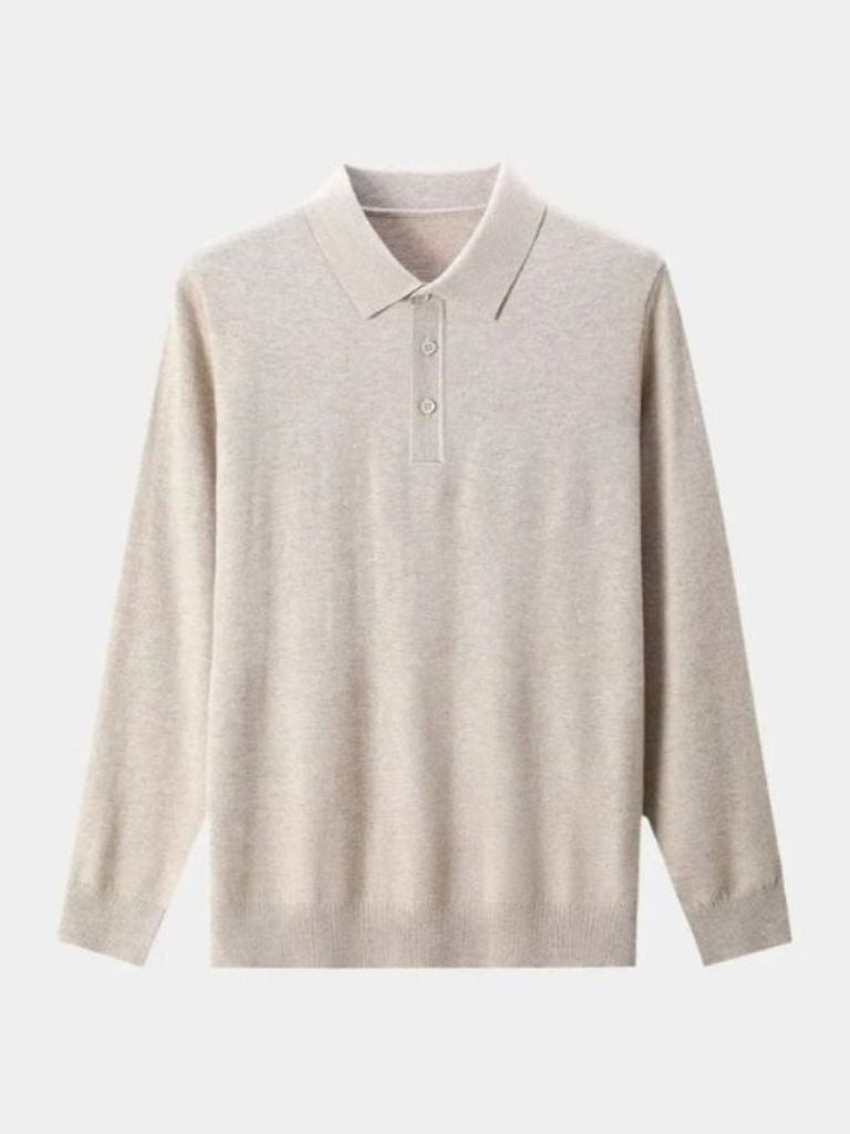 Wollstrick Polo Pullover mit Knöpfen – Stilvoller Komfort
