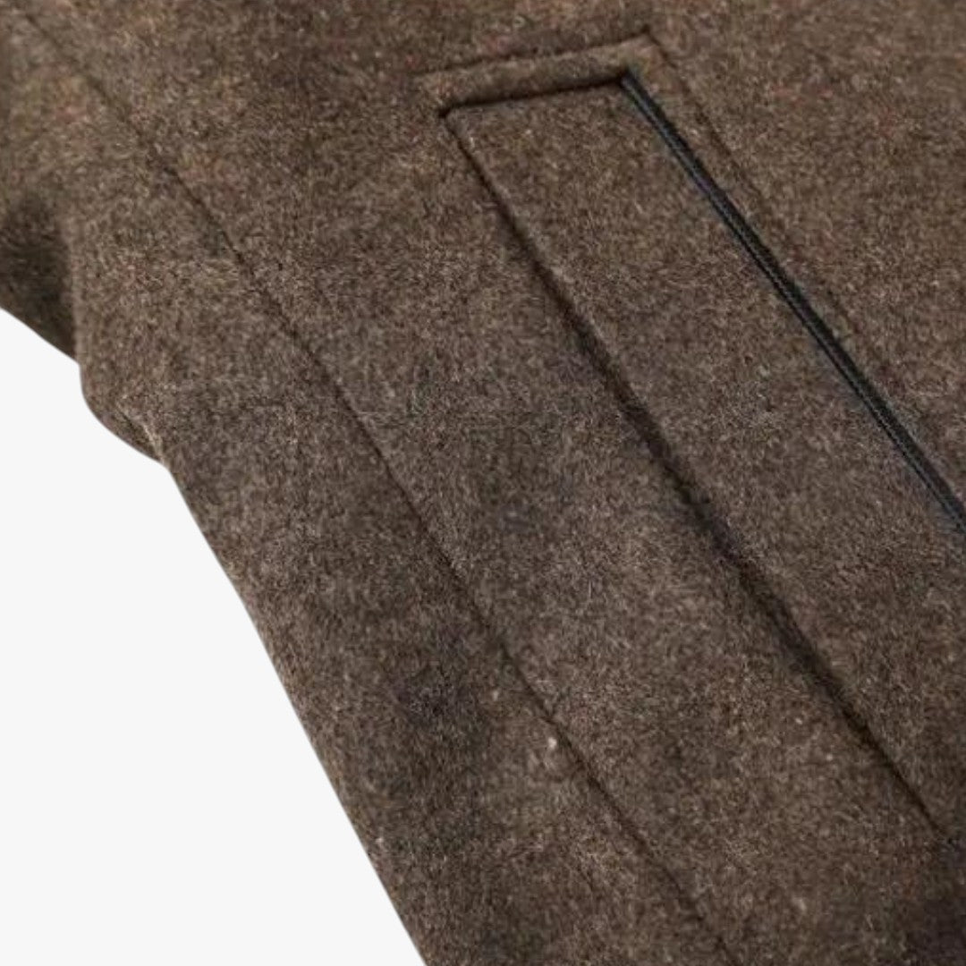 Herren Wintermantel mit Knöpfen und Stehkragen | Lang