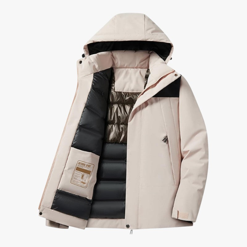 Unisex Skijacke mit Kapuze und Taschen | Reißverschluss