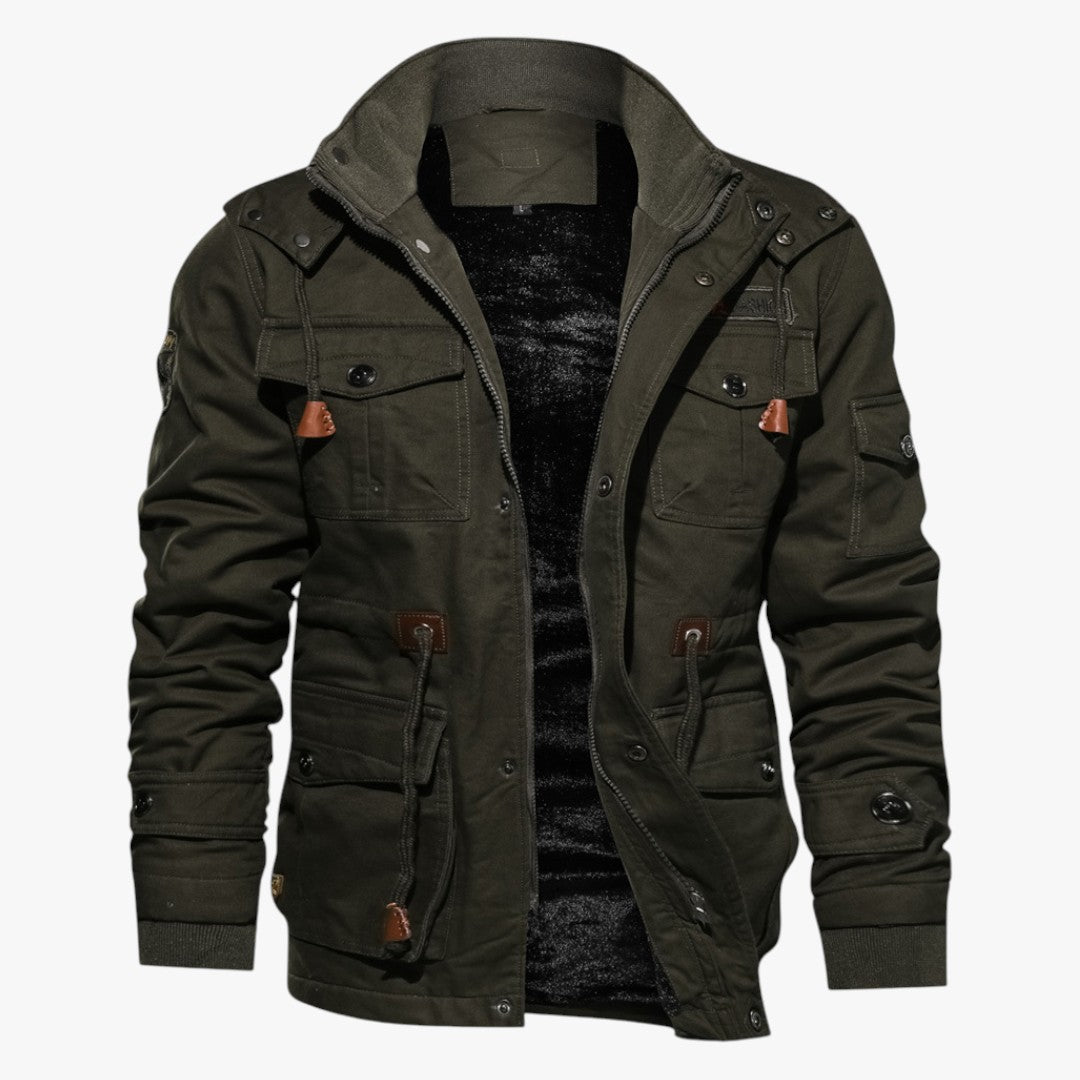 Herren Winterjacke mit Taschen und Reißverschluss | Kurz