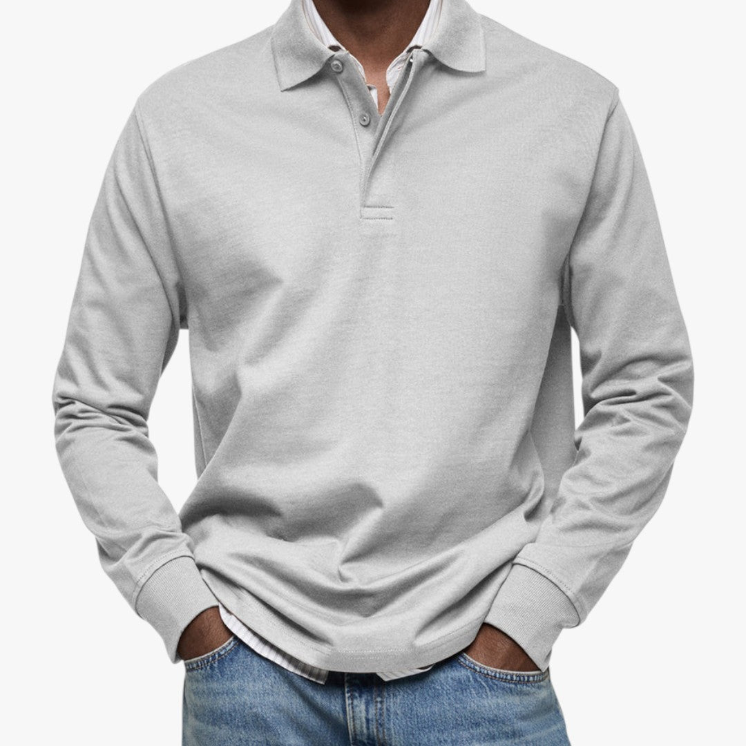 Herren-Polohemd mit langen Ärmeln