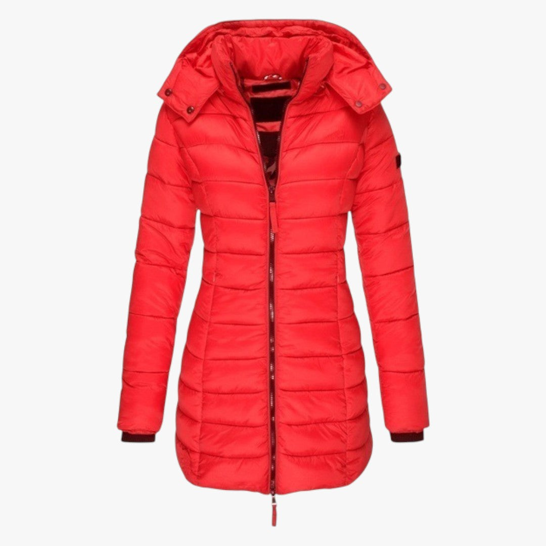 Damen Winter Daunenjacke mit Kapuze | Lang