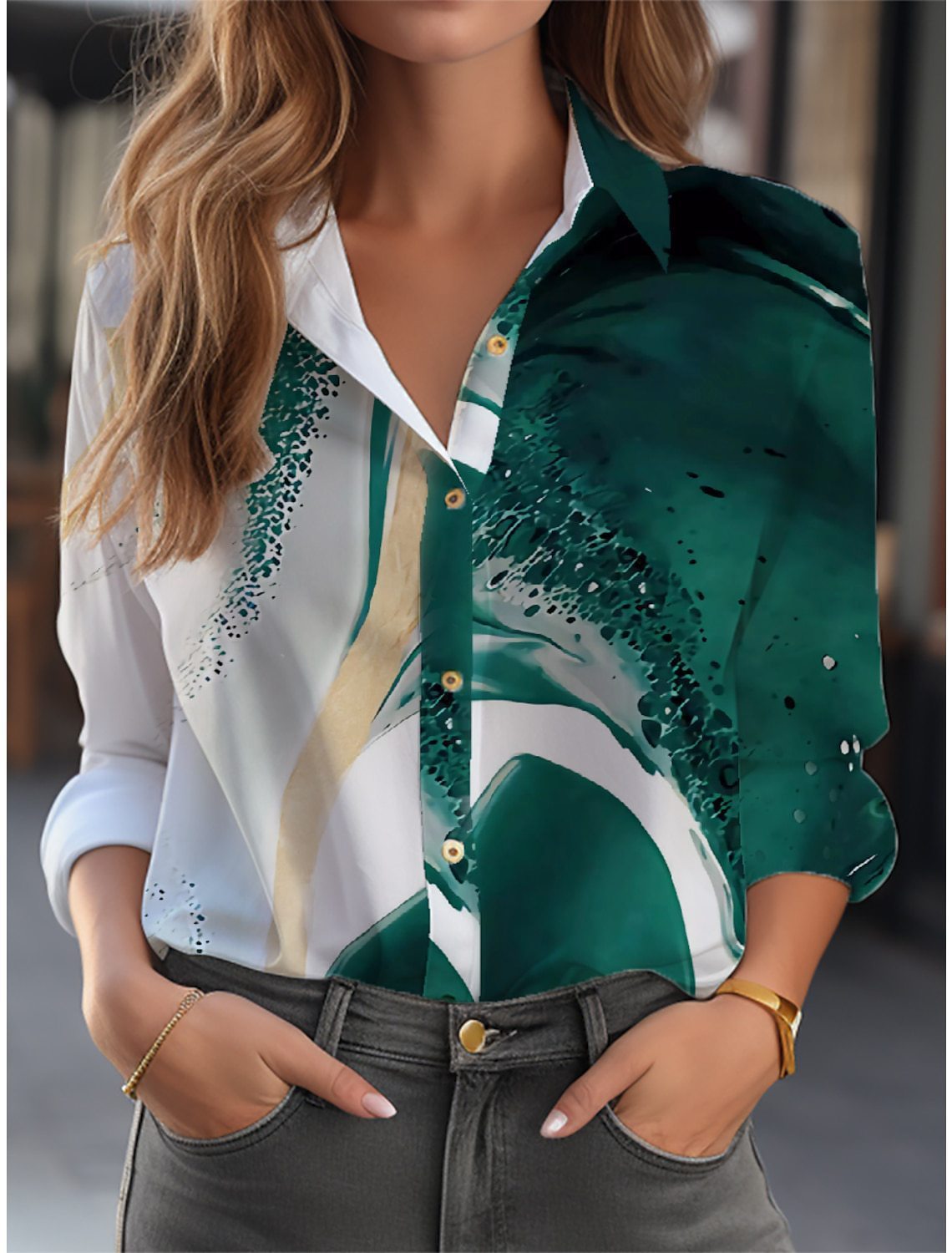 Elegante Damen Bluse mit Muster