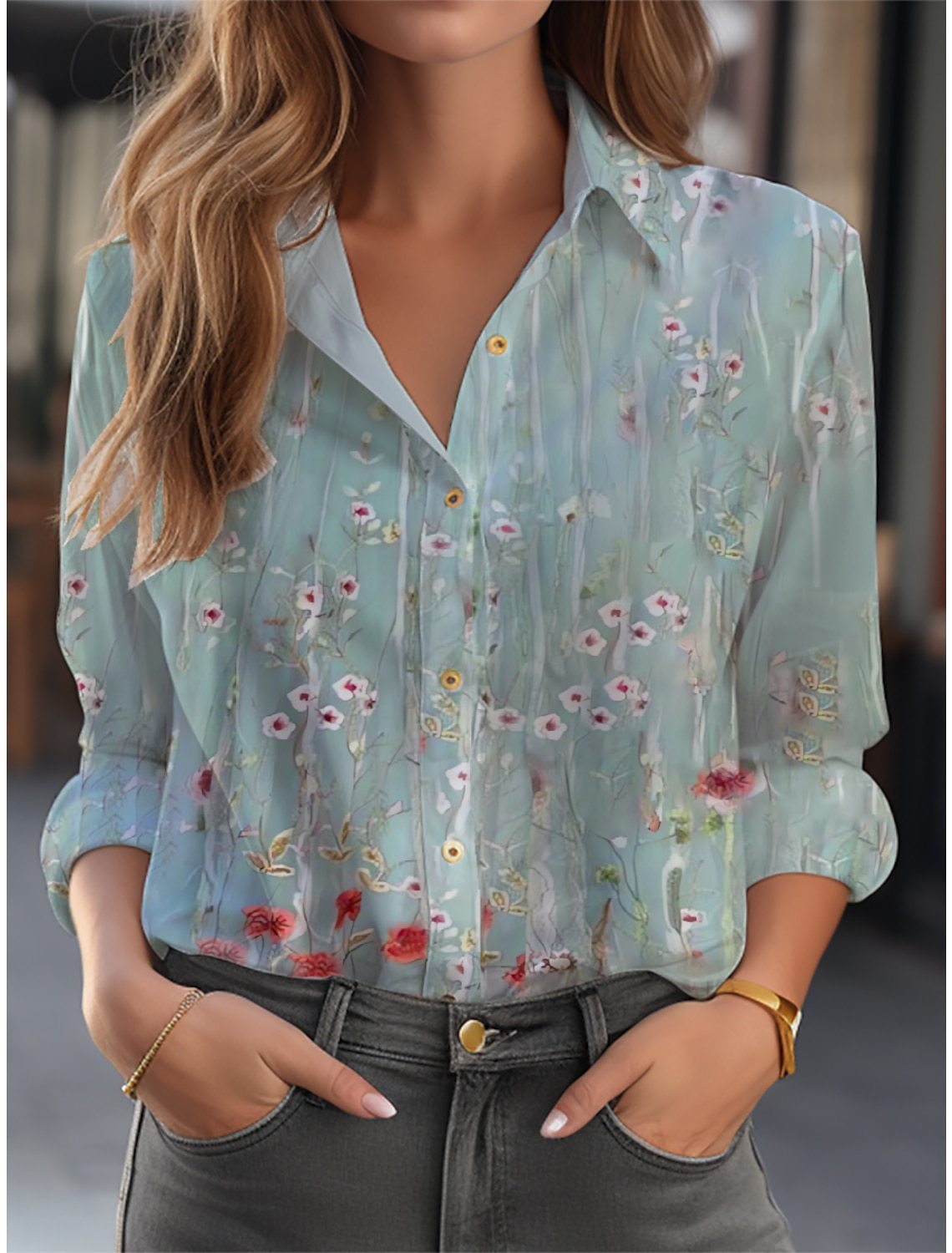 Elegante Damen Bluse mit Muster