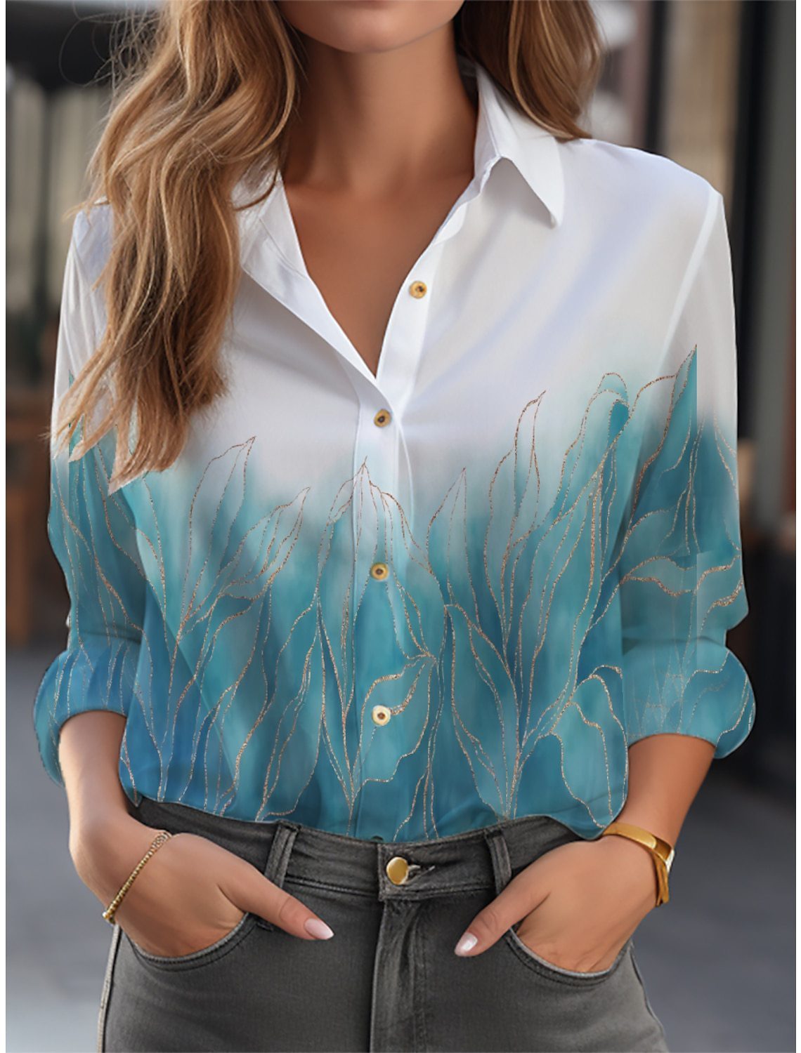 Elegante Damen Bluse mit Muster