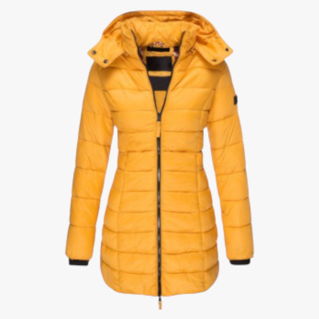 Damen Winter Daunenjacke mit Kapuze | Lang