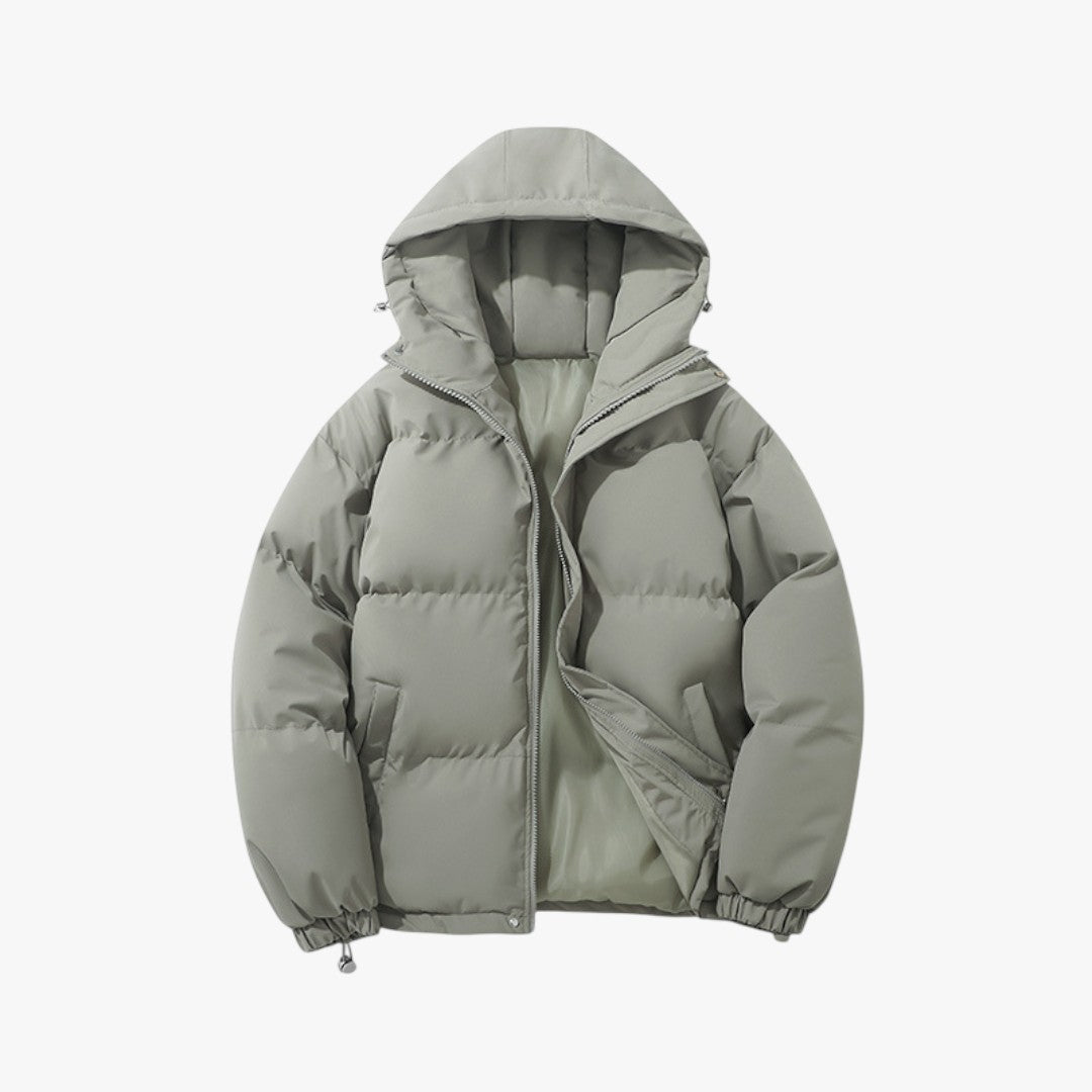 Unisex Puffer Winterjacke mit Kapuze | Kurz