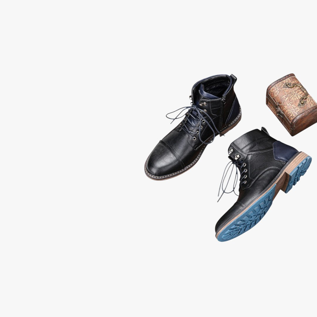 Herren Vintage Winterstiefel mit Reißverschluss | Schuhe Mit Schnürung