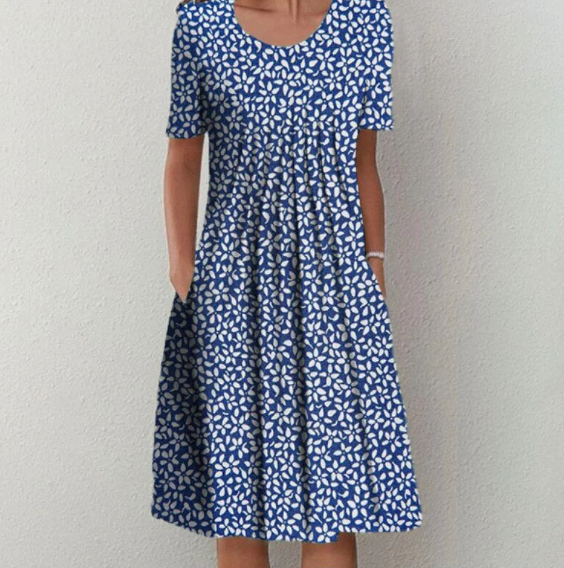 Lässiges Damen midi Sommerkleid mit Blumenmuster