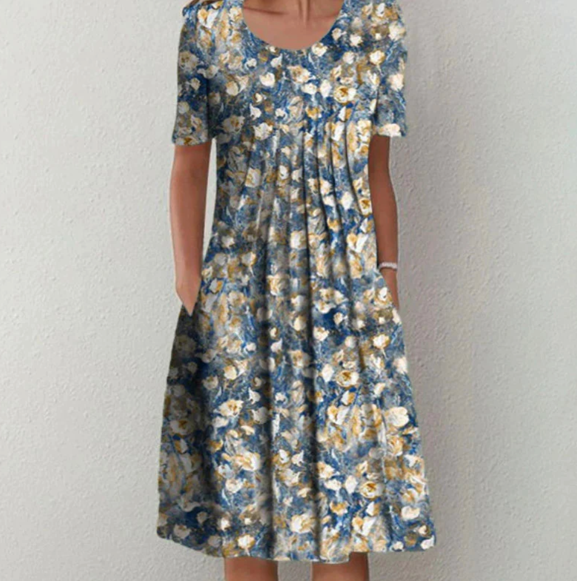 Lässiges Damen midi Sommerkleid mit Blumenmuster