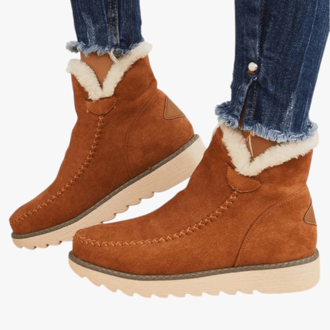 Damen Winterstiefel mit Futter | Hohe Winterschuhe mit dicker Sohle