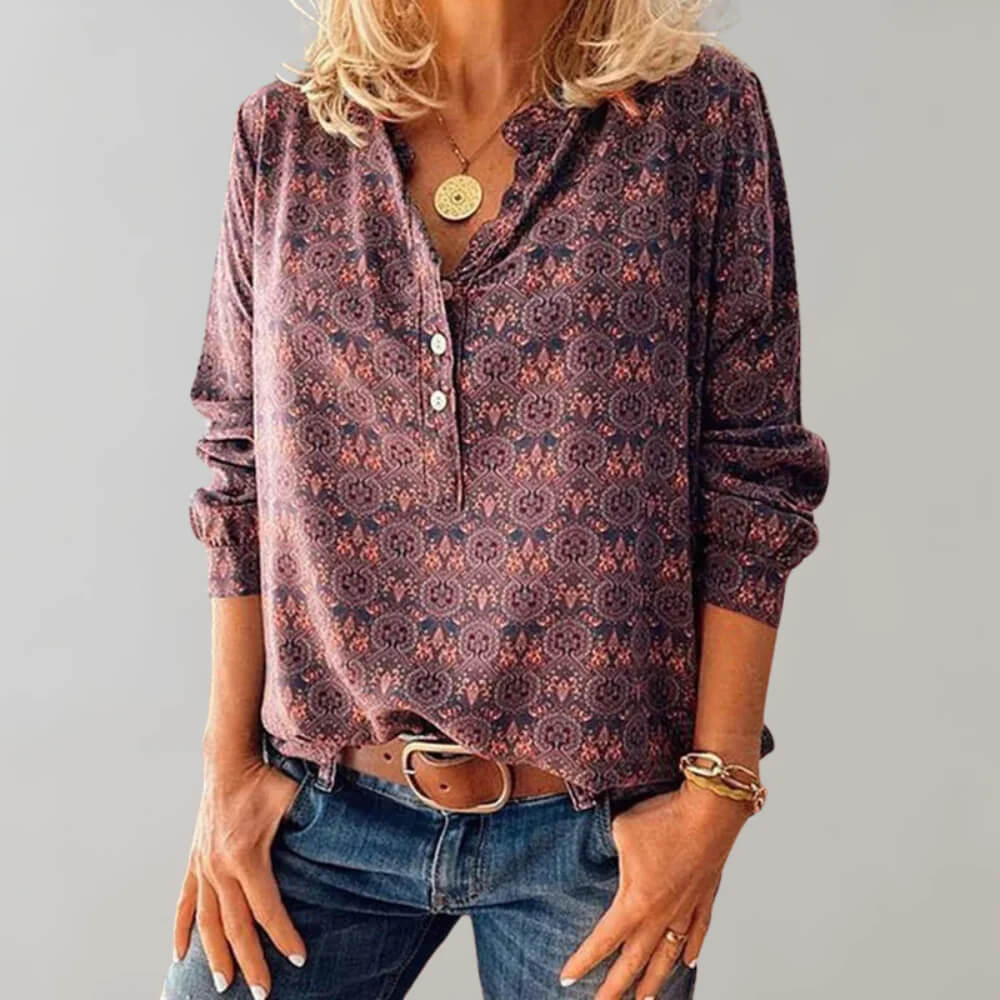 Schicke Retro-Inspirierte Damen Bluse - Vintage Stil