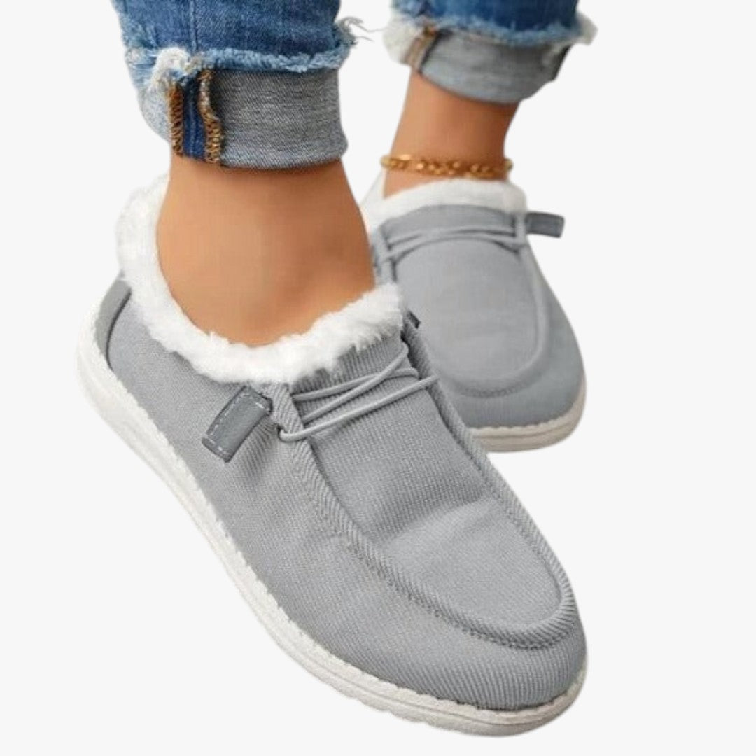 Damen Slip-On Winterschuhe mit Futter und Schnürung