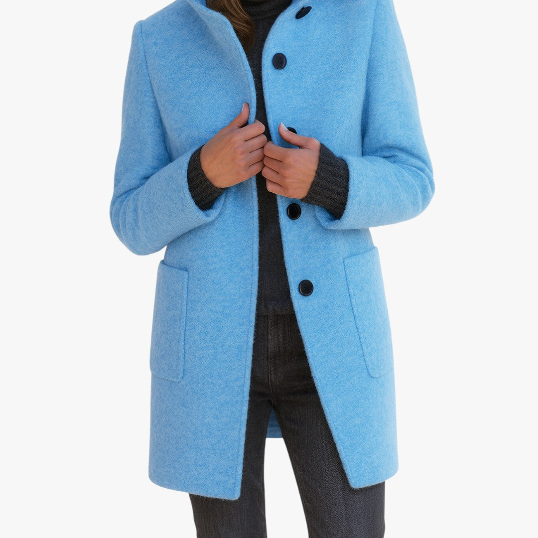 Damen Wintermantel mit Knöpfen und Taschen