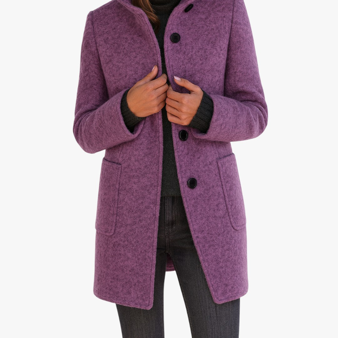 Damen Wintermantel mit Knöpfen und Taschen