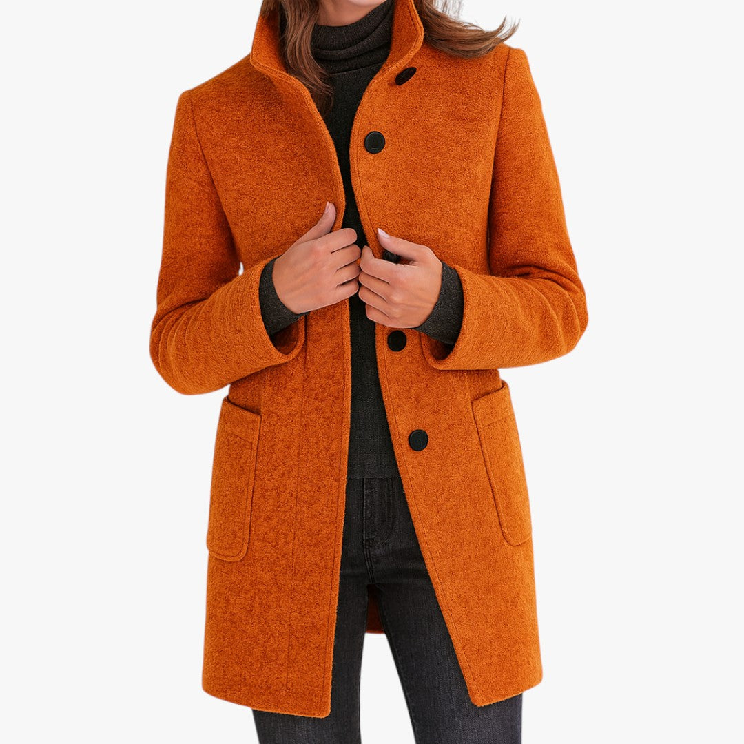 Damen Wintermantel mit Knöpfen und Taschen