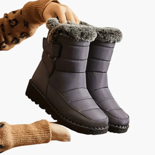 Damen Winterstiefel mit Klettverschluss | Hohe Winterschuhe