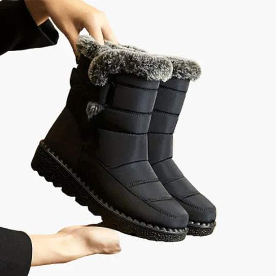 Damen Winterstiefel mit Klettverschluss | Hohe Winterschuhe