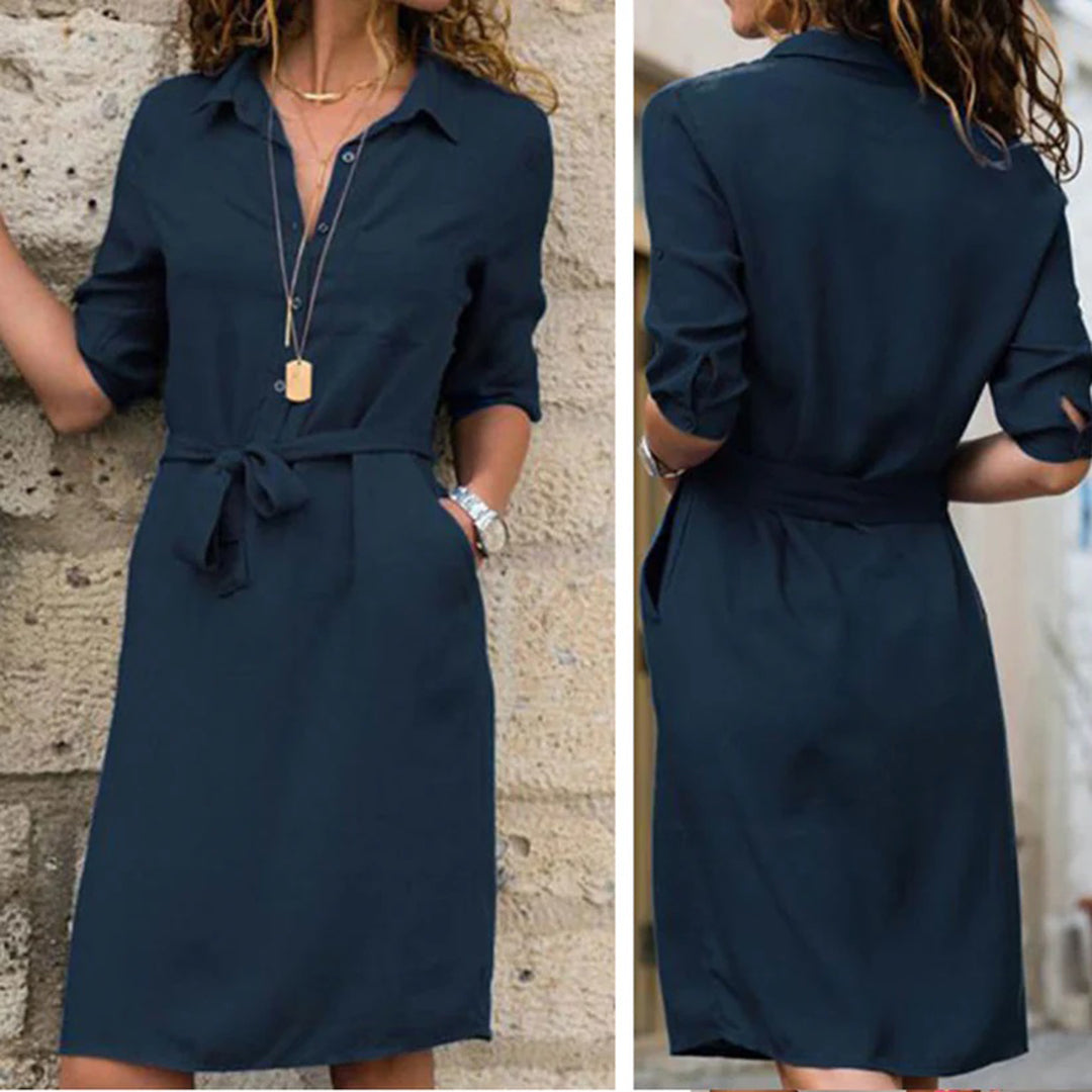 Elegantes Damenkleid Blau - Sommerkleid für Damen, Hochwertiges Polyester, Feminine Silhouette 5