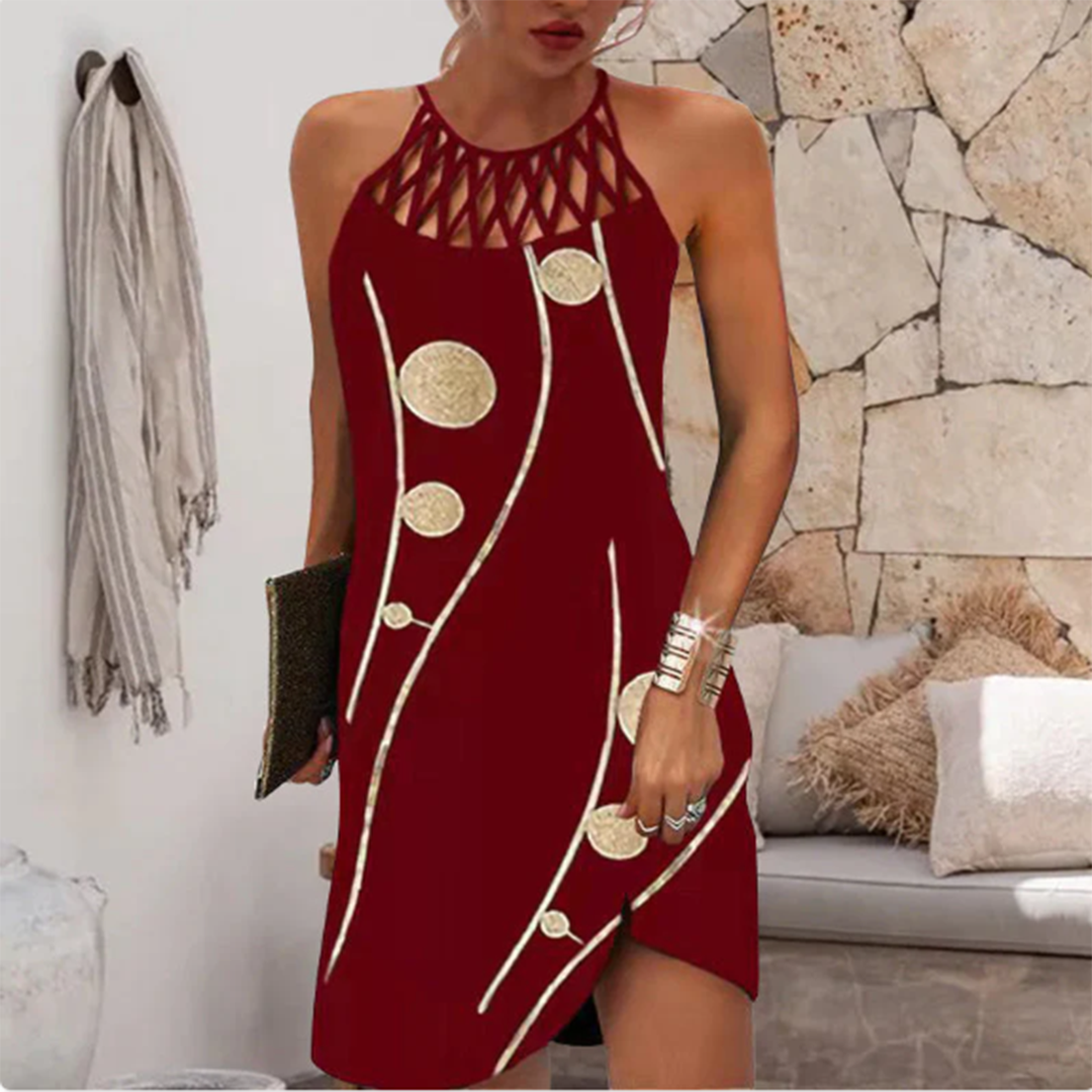 Damen Sommerkleid Schwarz A-Linie mit Ausschnitt – Elegantes Cocktailkleid für verschiedene Anlässe 3