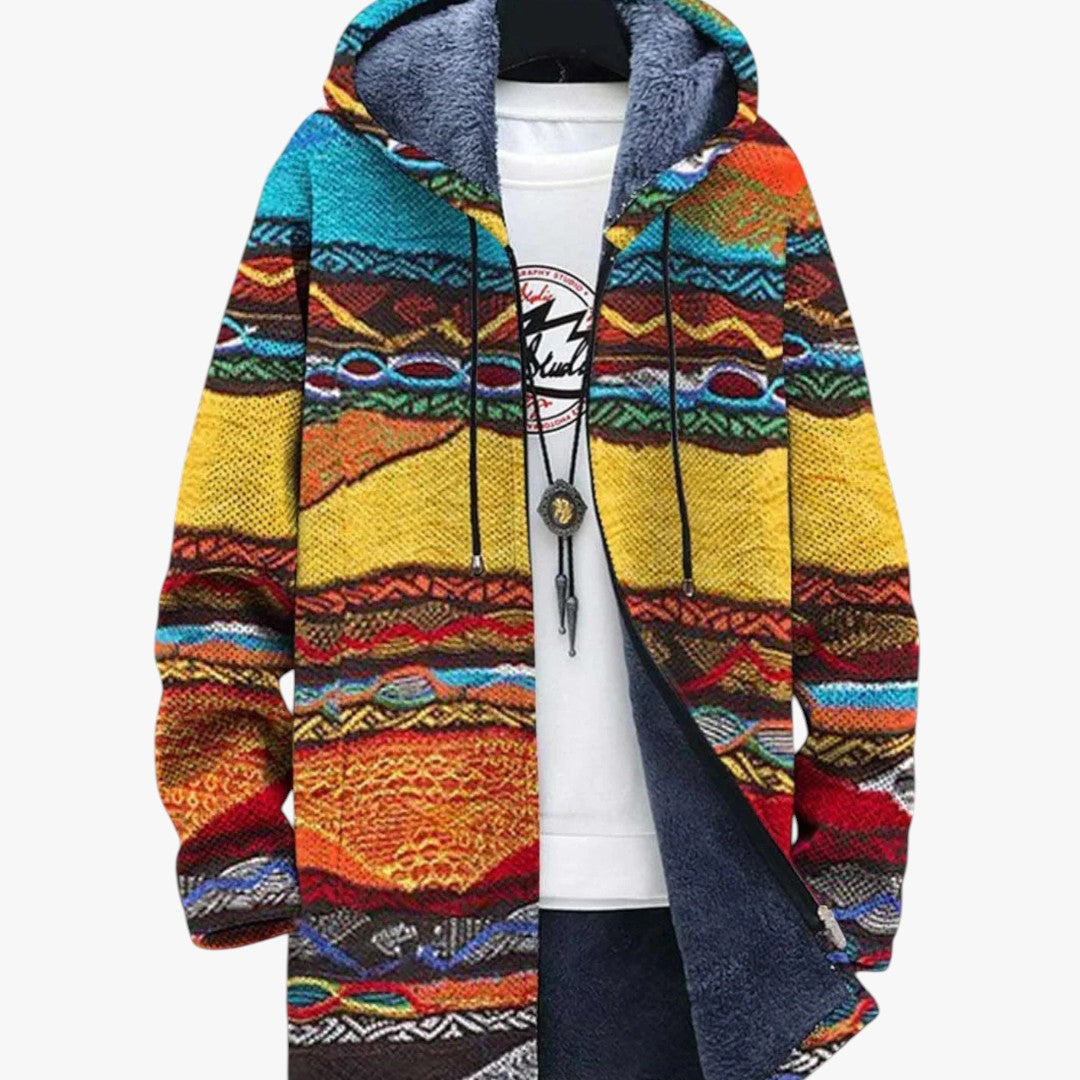 Damen gefütterte Strickjacke mit Blockmuster