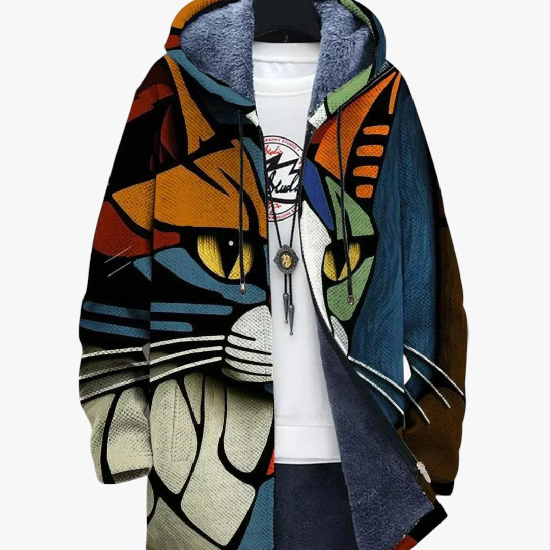 Damen gefütterte Strickjacke mit Blockmuster