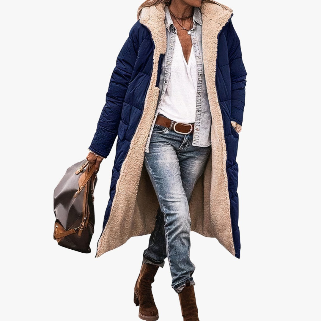 Damen Winter Parka Jacke Zweiseitig Teddy | Lang