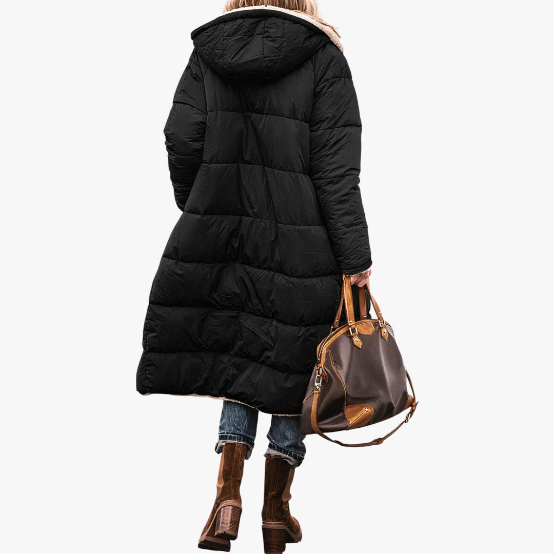 Damen Winter Parka Jacke Zweiseitig Teddy | Lang