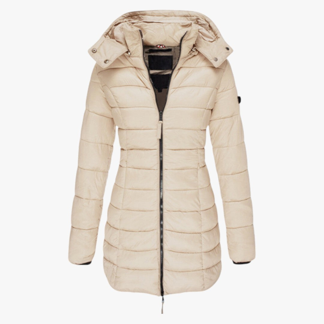 Damen Winter Daunenjacke mit Kapuze | Lang