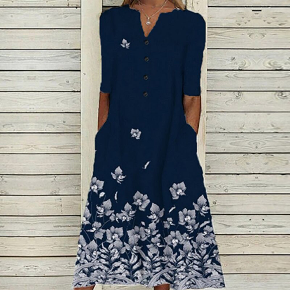 Damen Sommerkleid Floral Grün - Leichtes, Atmungsaktives Kleid für Verschiedene Anlässe 3
