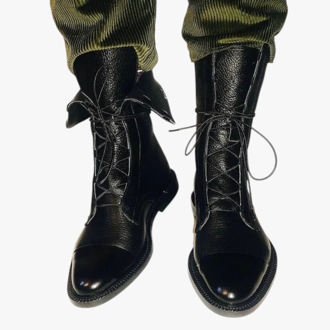 Hohe Damen-Winterstiefel mit Schnürung