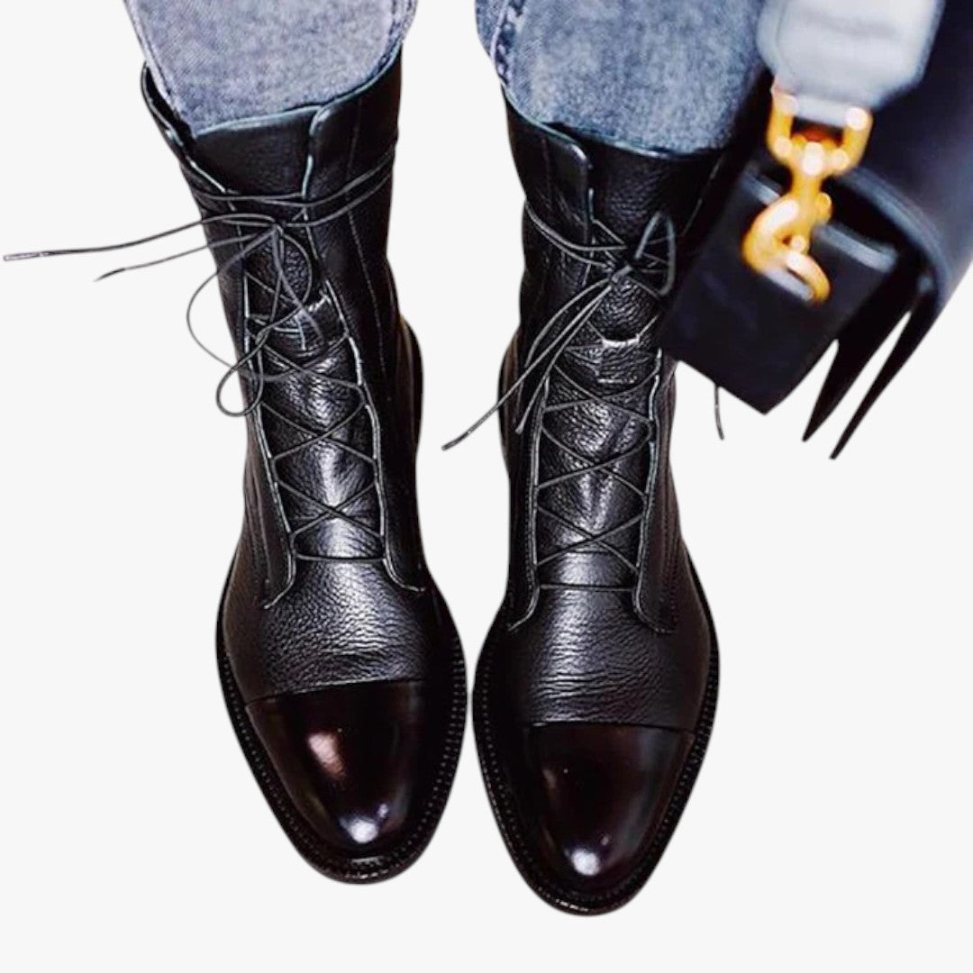 Hohe Damen-Winterstiefel mit Schnürung