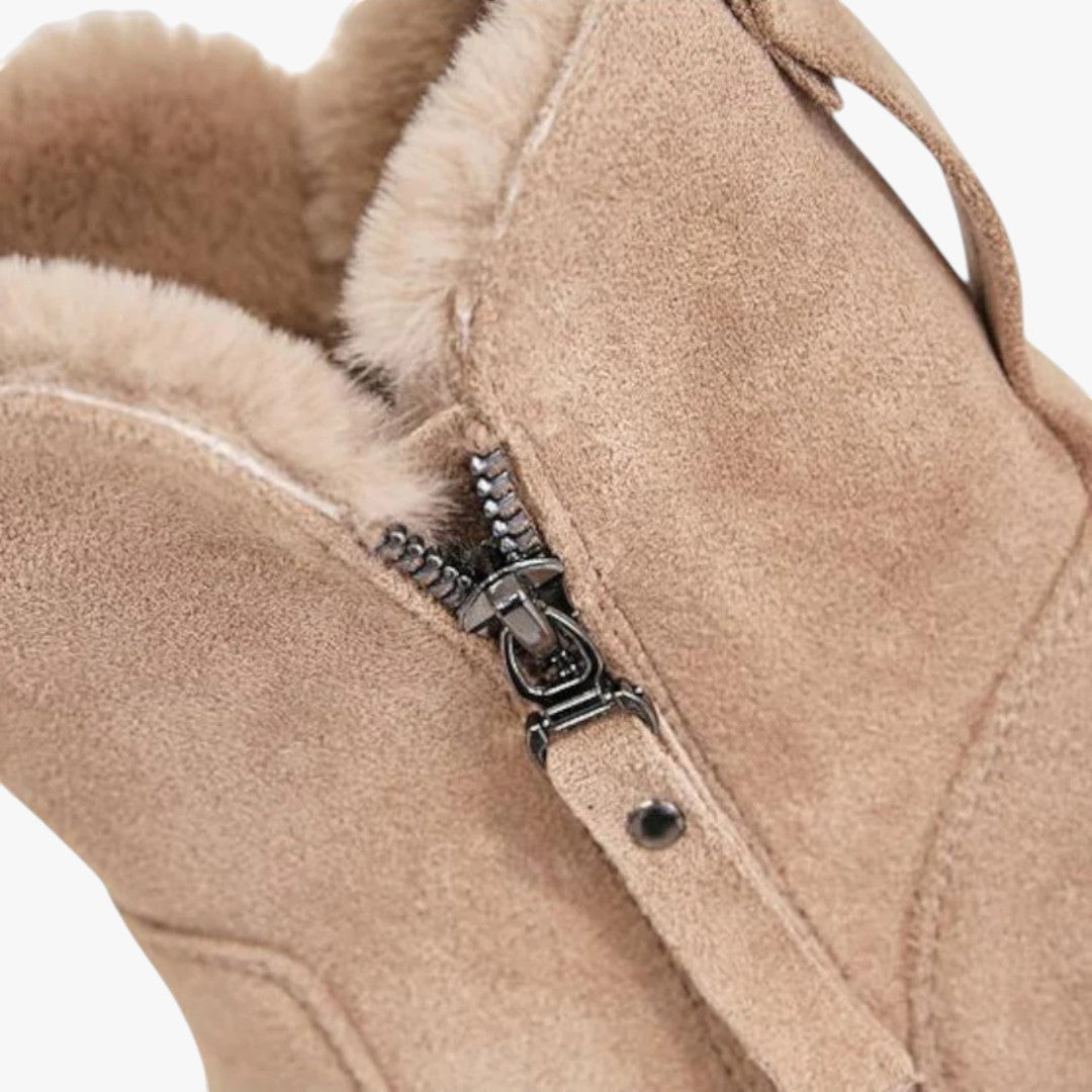 Damen Winterschuhe | Stiefel Mit Elastischen Reißverschluss