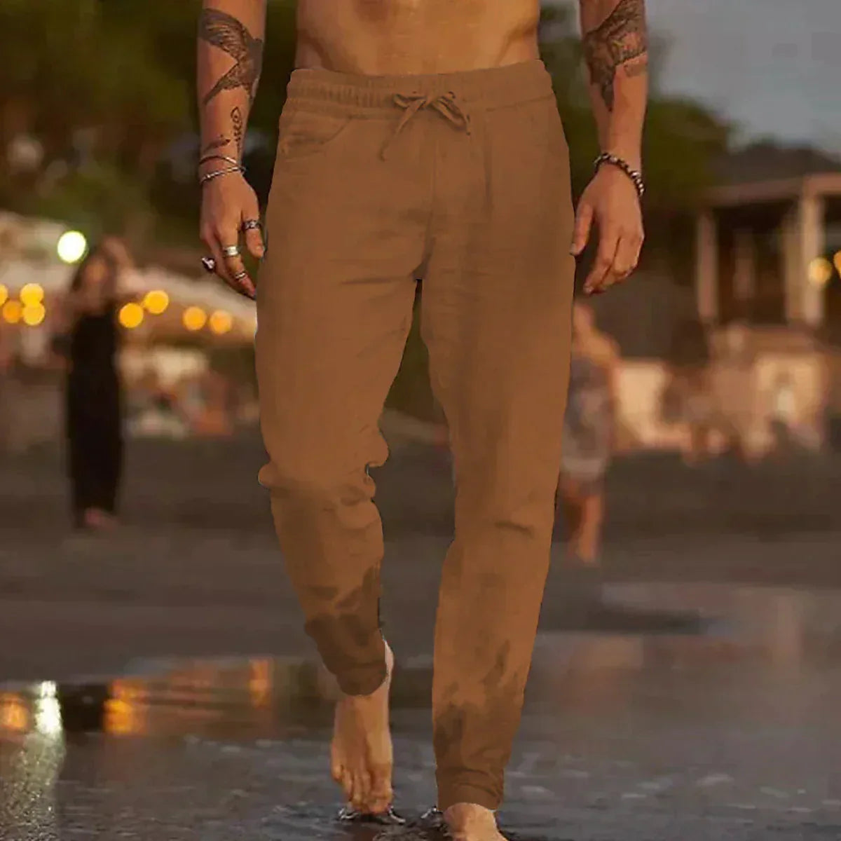 Herren Leichte Sommer Hose | Leinen Strand