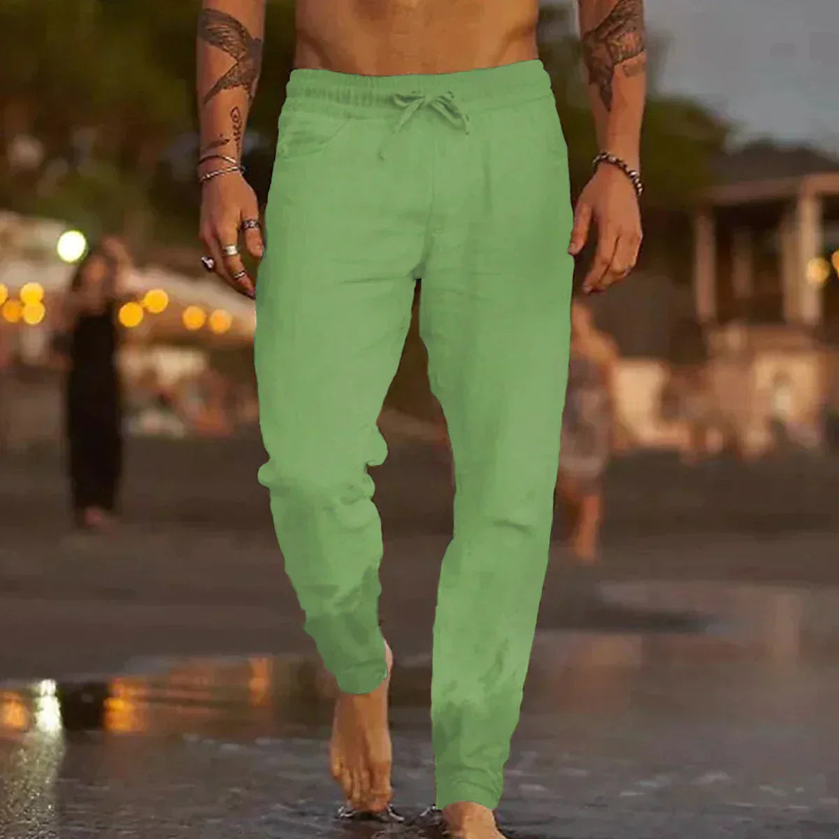 Herren Leichte Sommer Hose | Leinen Strand