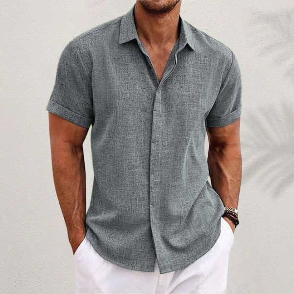 Herren Relaxed Sommer Hemd Leinen Stil