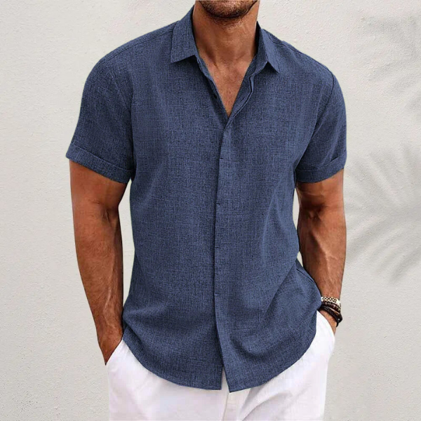 Herren Relaxed Sommer Hemd Leinen Stil