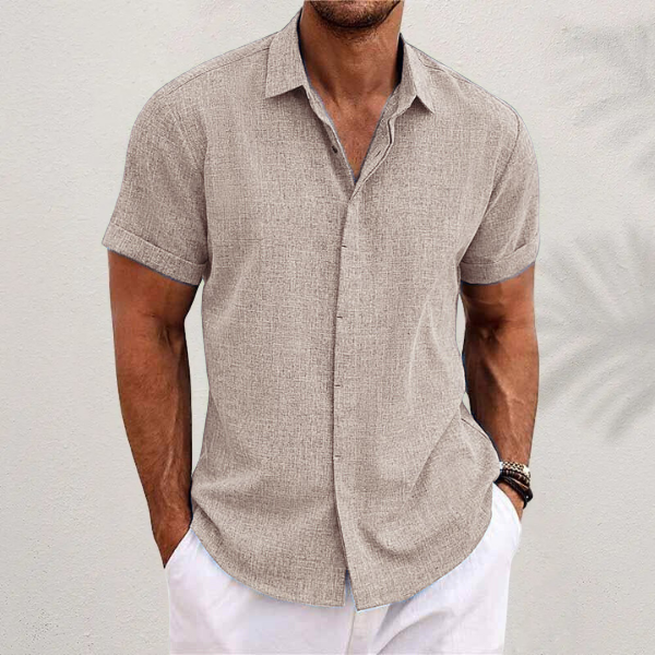 Herren Relaxed Sommer Hemd Leinen Stil