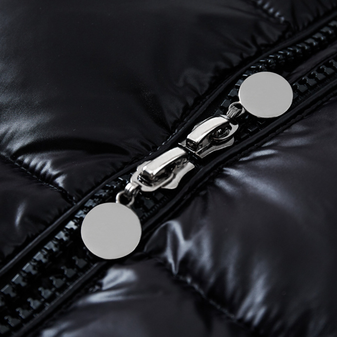 Winter Pufferjacke für Herren mit Kapuze und Taschen | Kurz