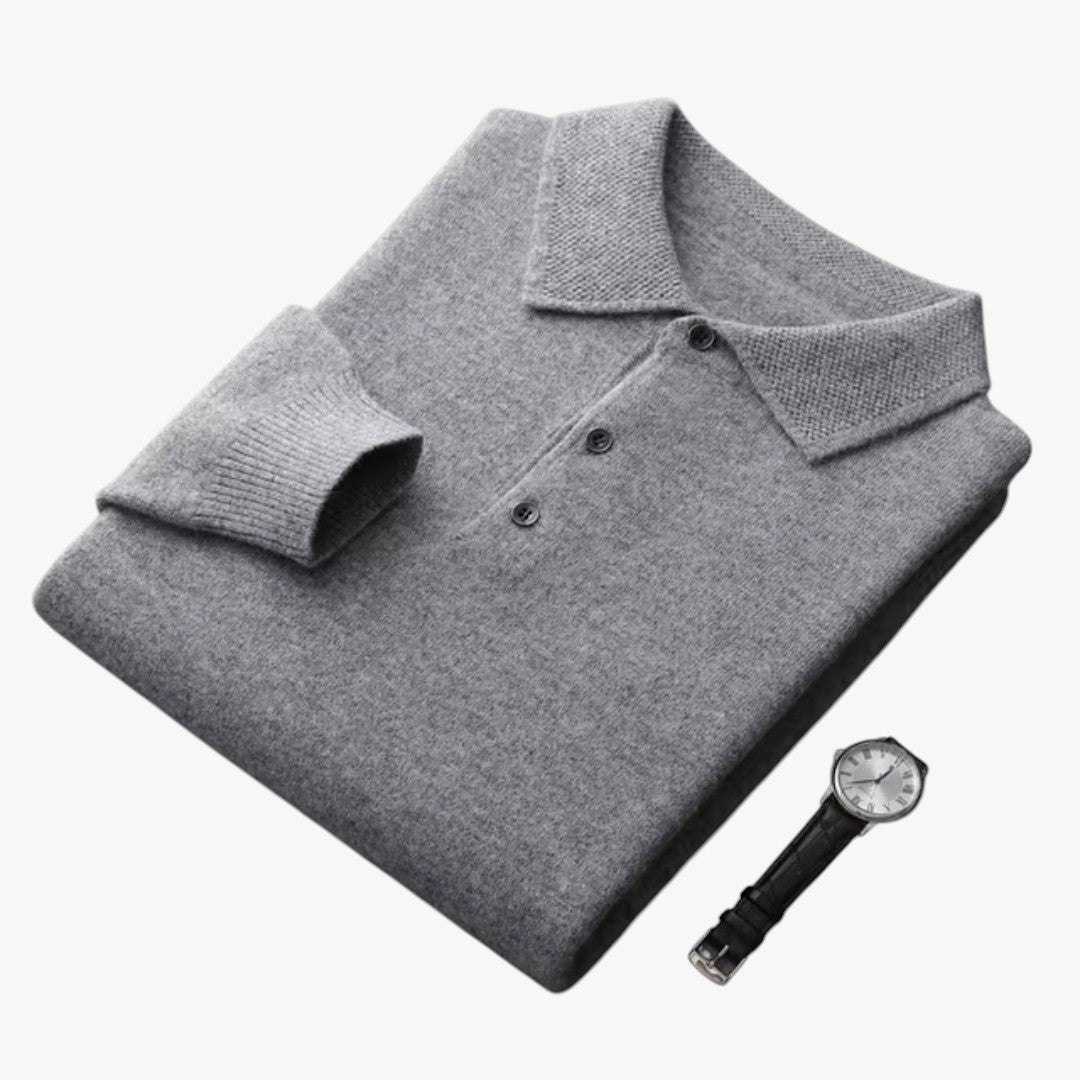 Herren Winter Polopullover mit Kragen